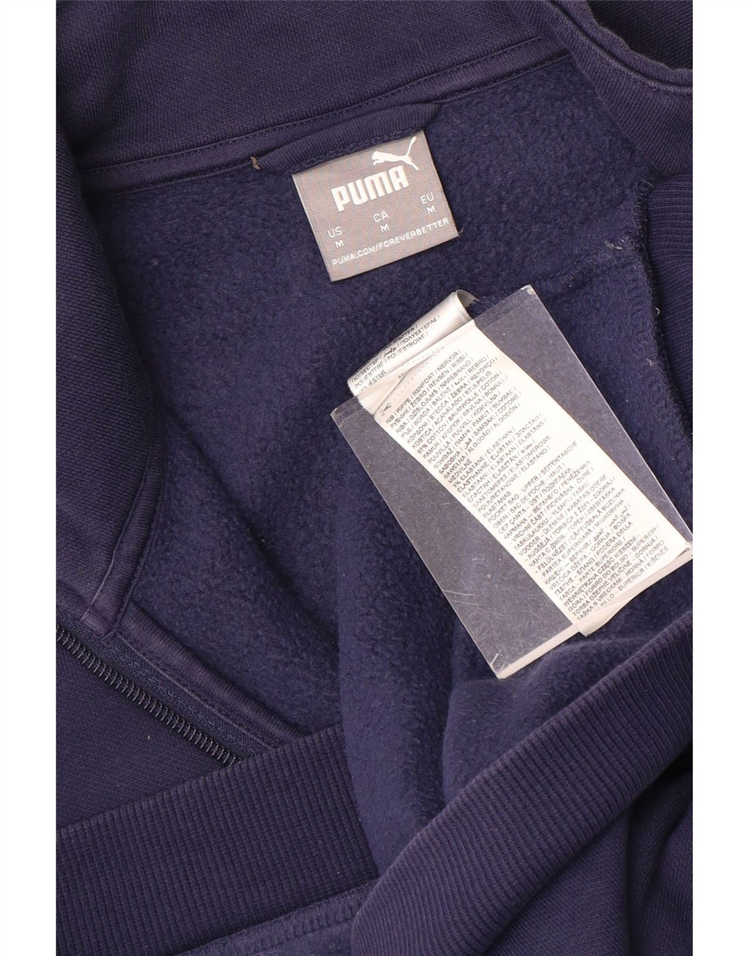 Giacca da tuta da uomo PUMA in cotone medio blu navy