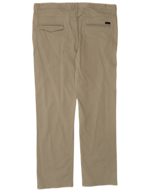 Pantaloni chino dritti da uomo Zara EU 44 Large W34 L30 Cotone beige