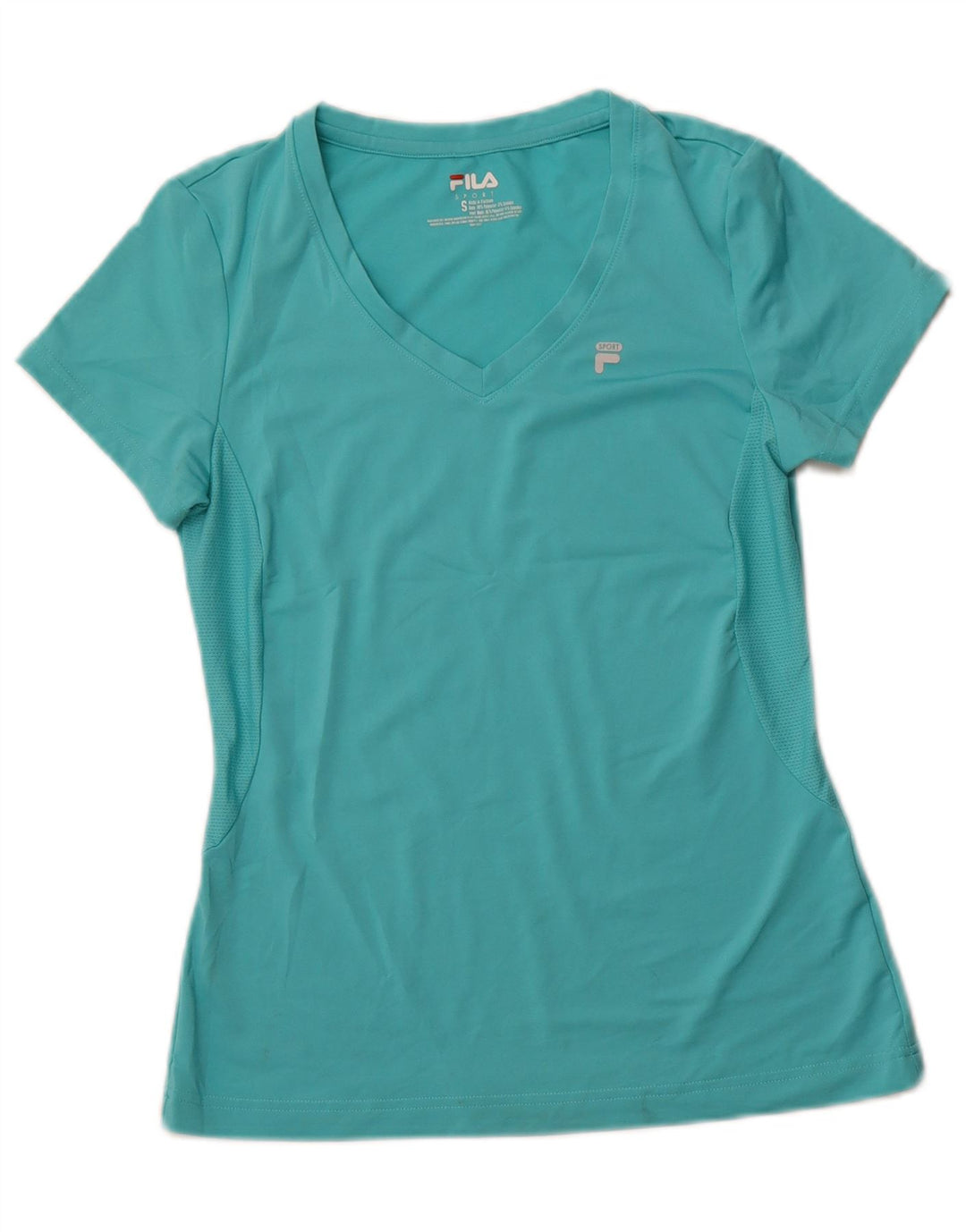 T-shirt da donna FILA Top UK 8 Small turchese poliestere