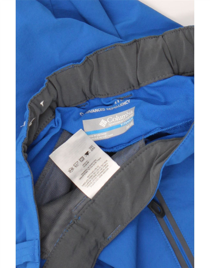 Pantaloncini cargo Columbia da uomo in titanio W36 Large in nylon color block blu