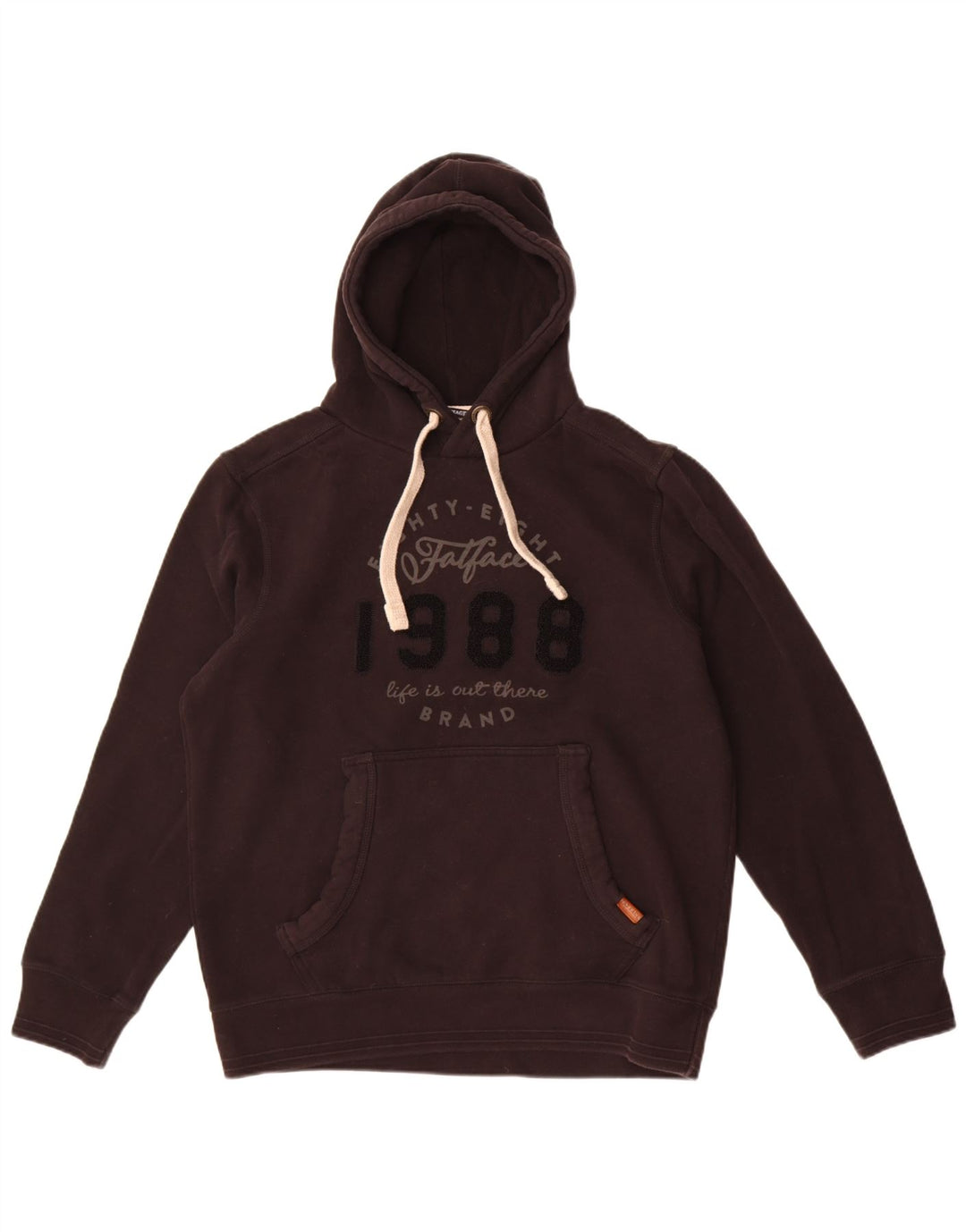 Felpa con cappuccio grafica da uomo Fat Face Heritage, grande cotone nero