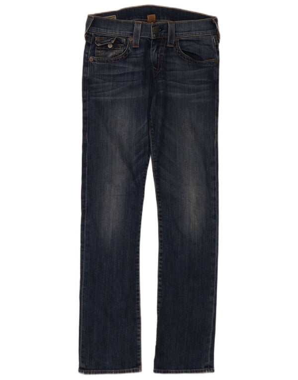 Jeans dritti dalla vestibilità rilassata da donna True Religion W29 L33 cotone blu navy