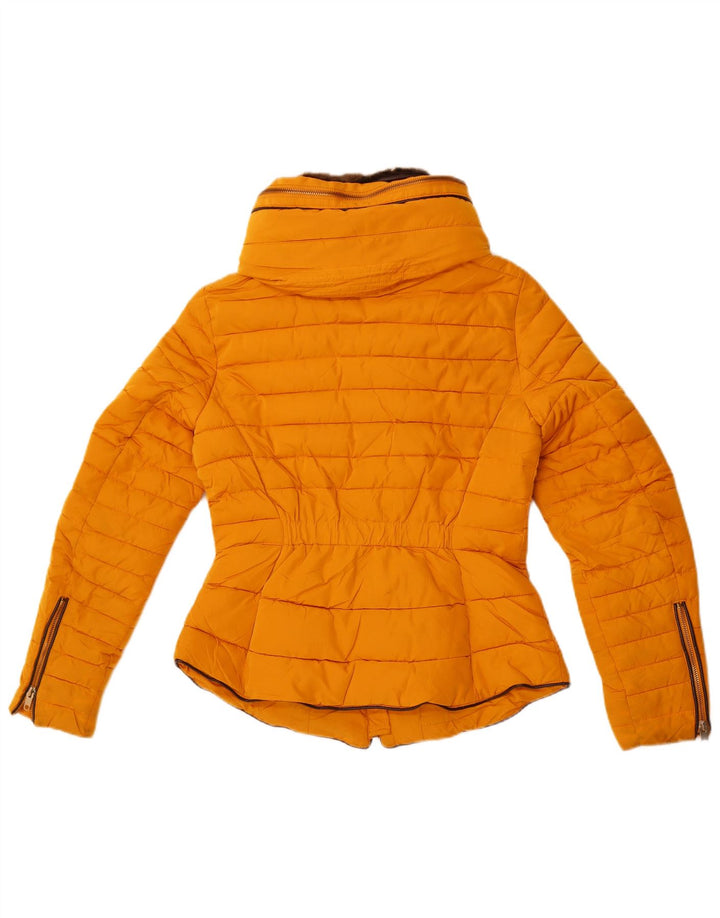 Giacca imbottita corta da donna Zara UK 10 piccola gialla