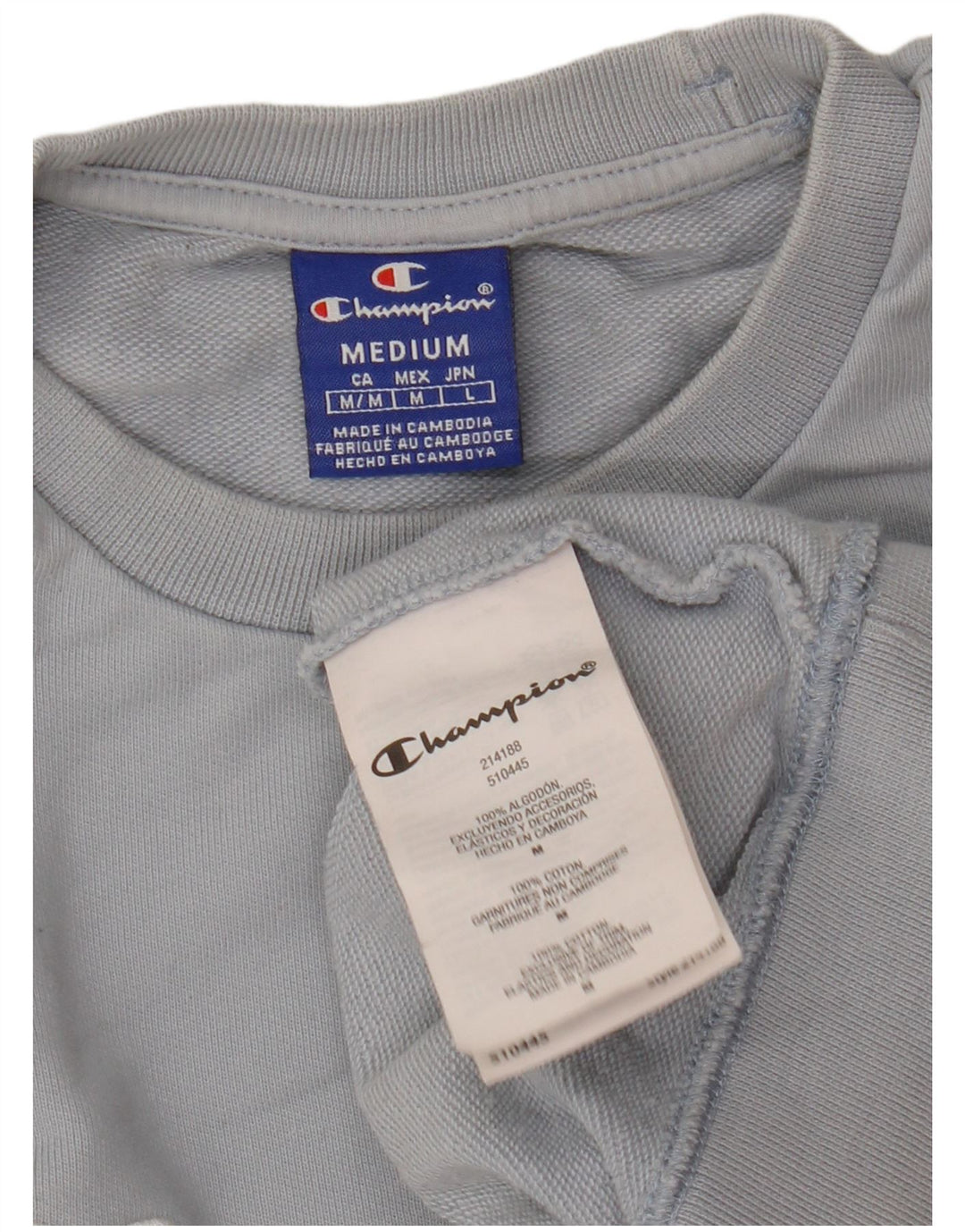 Felpa grafica da uomo Champion, maglione, cotone blu medio