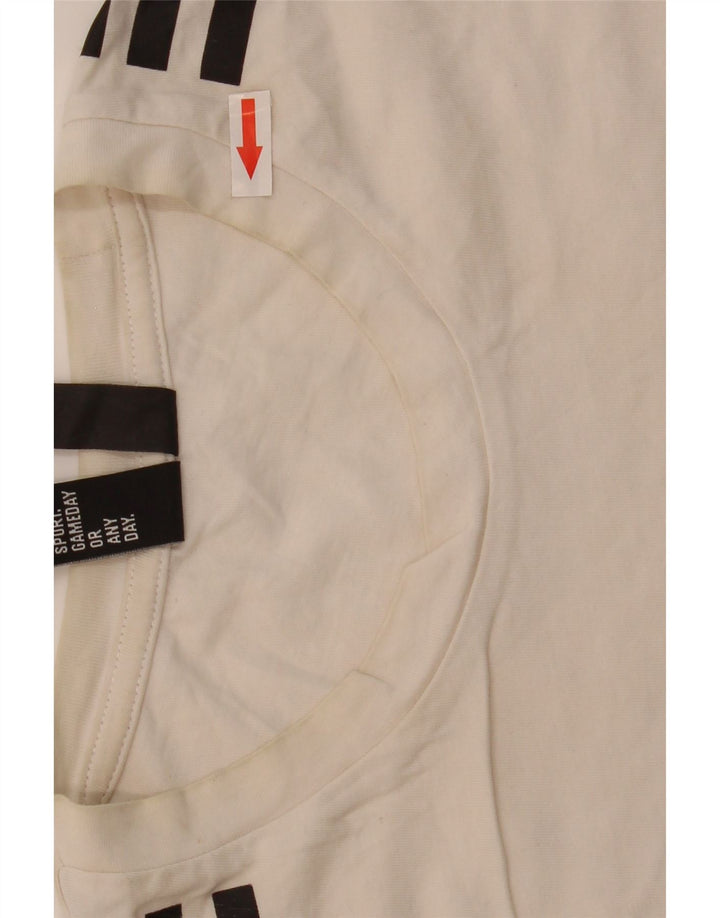 T-shirt da uomo Adidas Top in cotone bianco medio