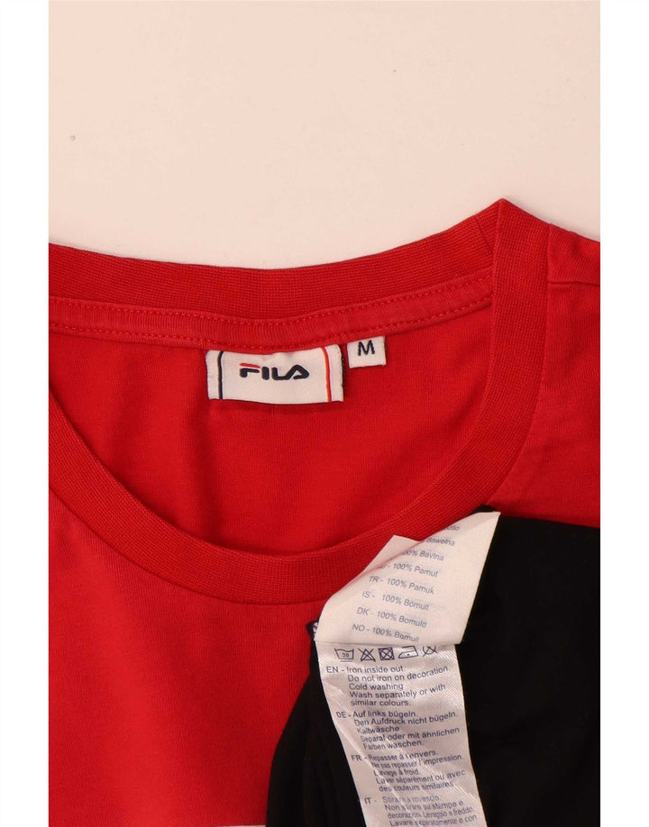 T-shirt grafica da uomo Fila Top in cotone color block medio multicolore