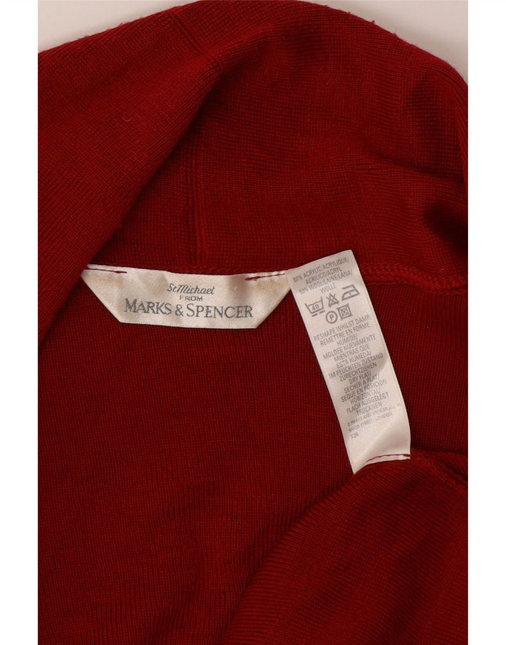 Maglione cardigan aperto oversize da donna Marks & Spencer UK 14 grande rosso