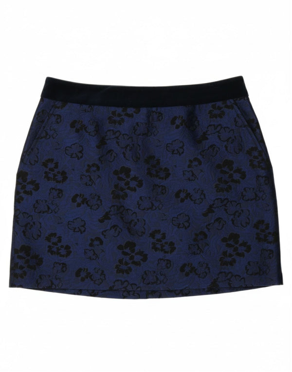 JACK WILLS Womens Mini Skirt UK 12 Medium W30 Blue Floral Polyester