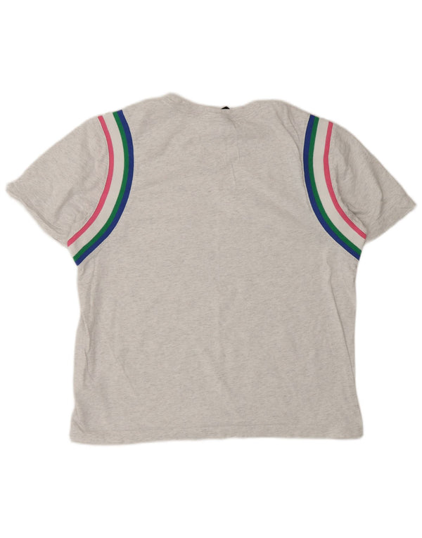 T-shirt da donna Nike Top UK 16 grande in cotone color block grigio