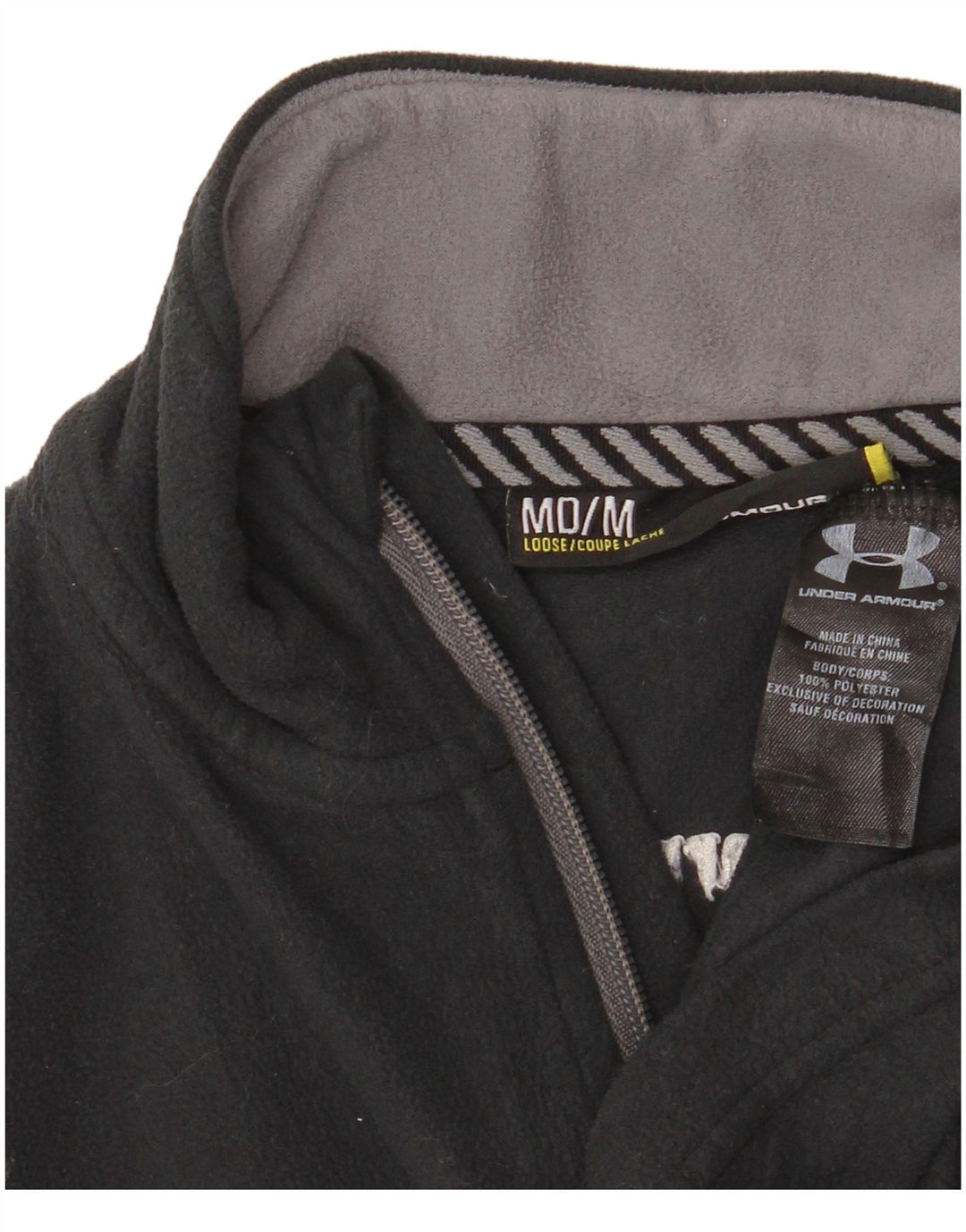 Maglione in pile da donna Under Armour con collo e zip UK 14 Poliestere grigio medio