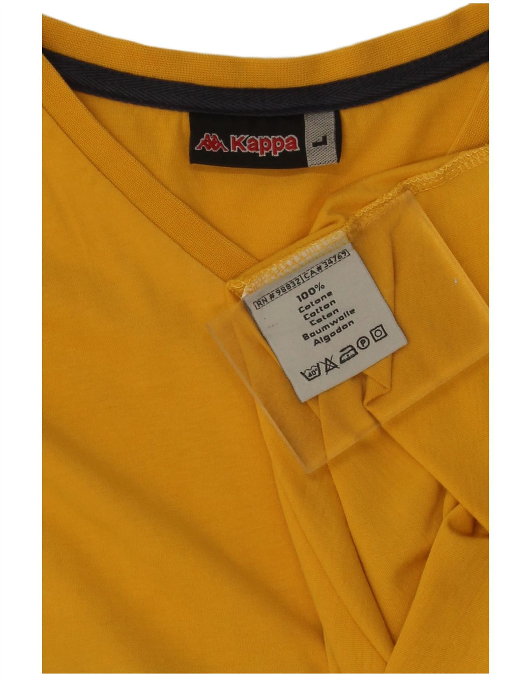 T-shirt da uomo Kappa Top Large in cotone color block giallo