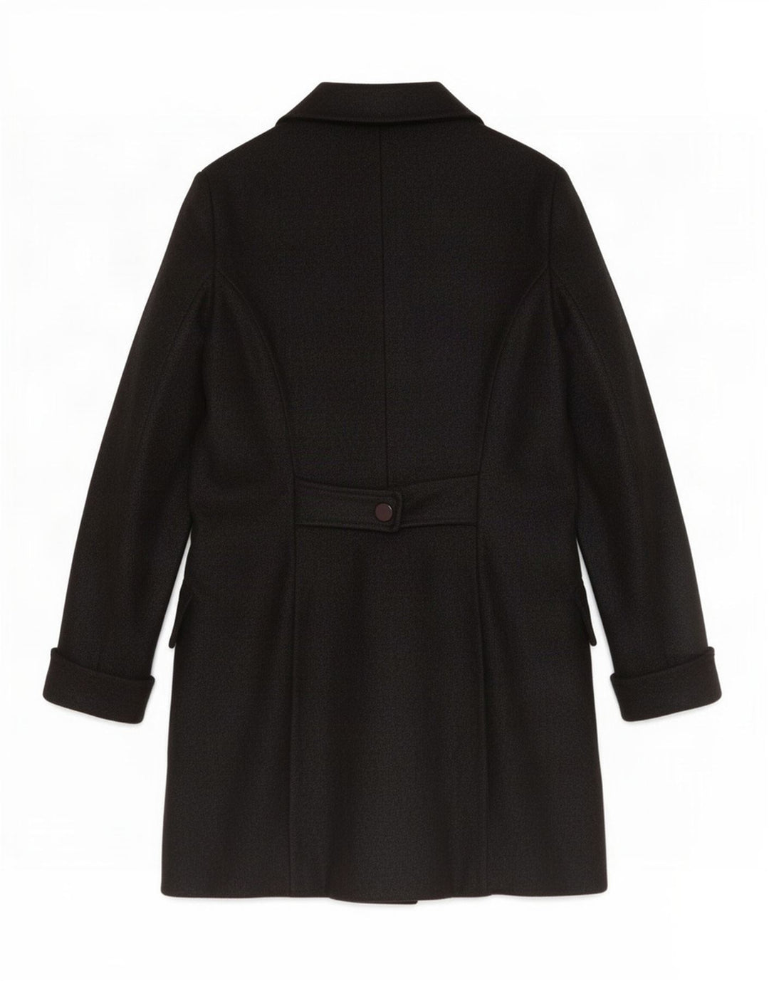 Cappotto doppiopetto vintage da donna UK 12 medio nero
