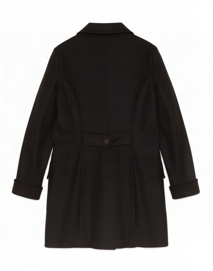 Cappotto doppiopetto vintage da donna UK 12 medio nero