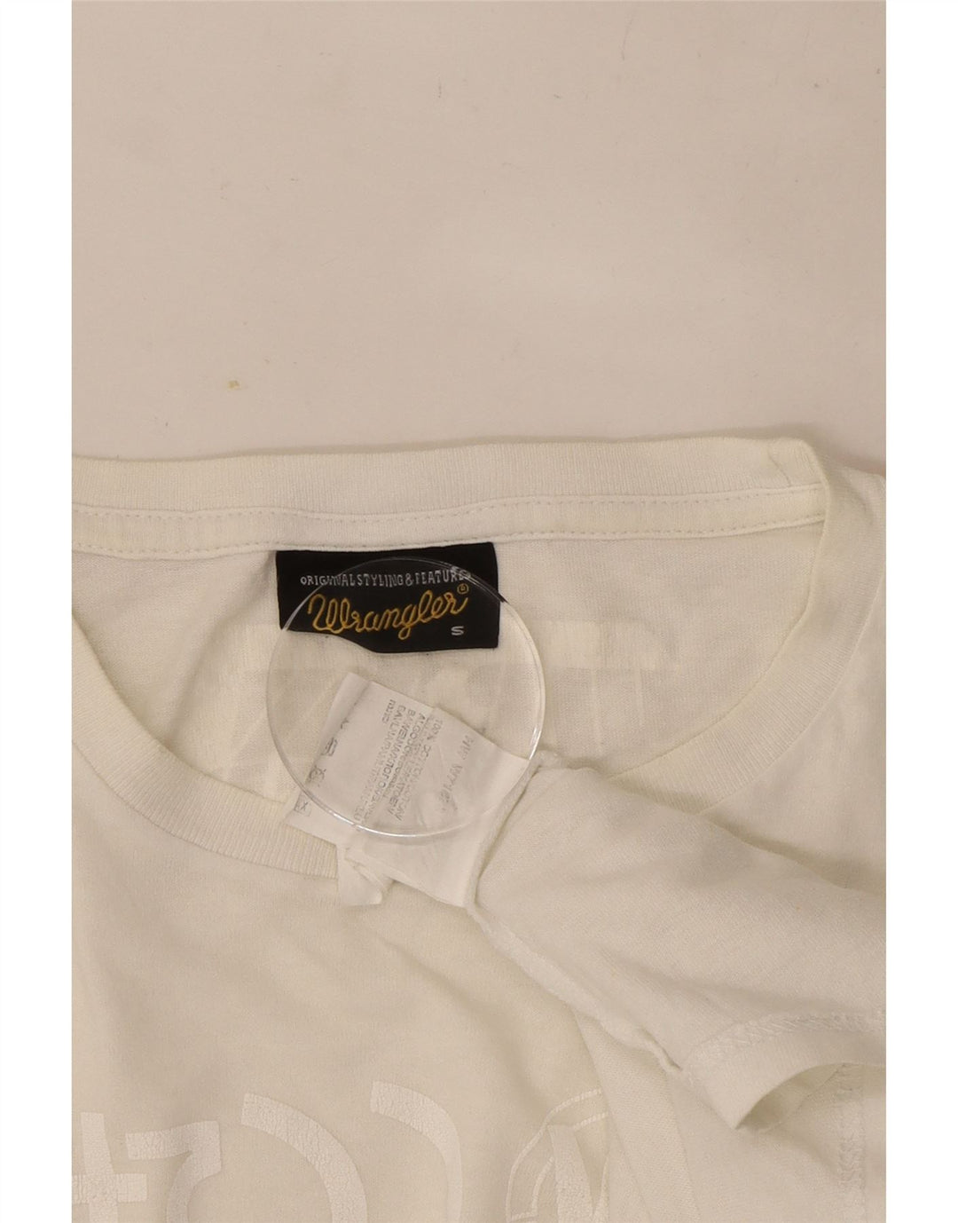 Top grafico da uomo Wrangler a maniche lunghe in cotone grigio piccolo