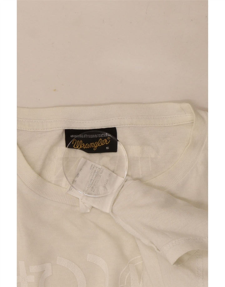 Top grafico da uomo Wrangler a maniche lunghe in cotone grigio piccolo