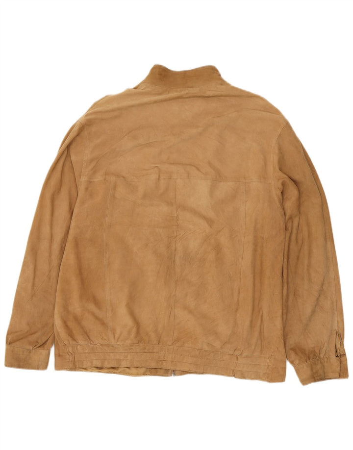 Giacca vintage in pelle scamosciata da uomo IT 54 XL in pelle beige
