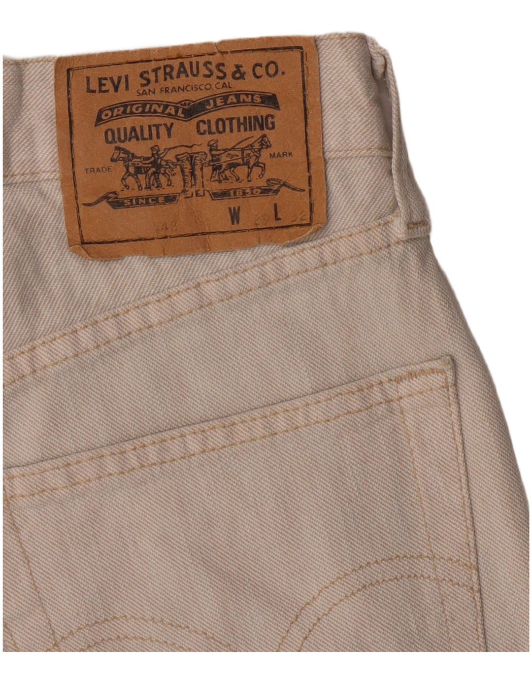 Pantaloncini di jeans da donna Levi's W29 medi bianco sporco