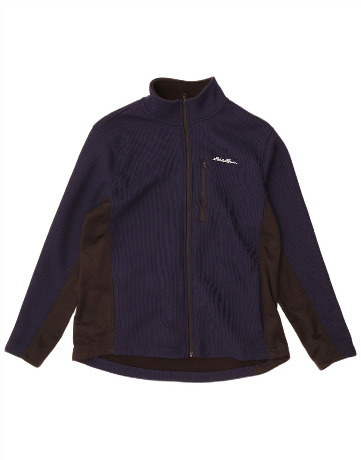 Giacca da tuta da uomo Eddie Bauer grande in poliestere color block blu navy