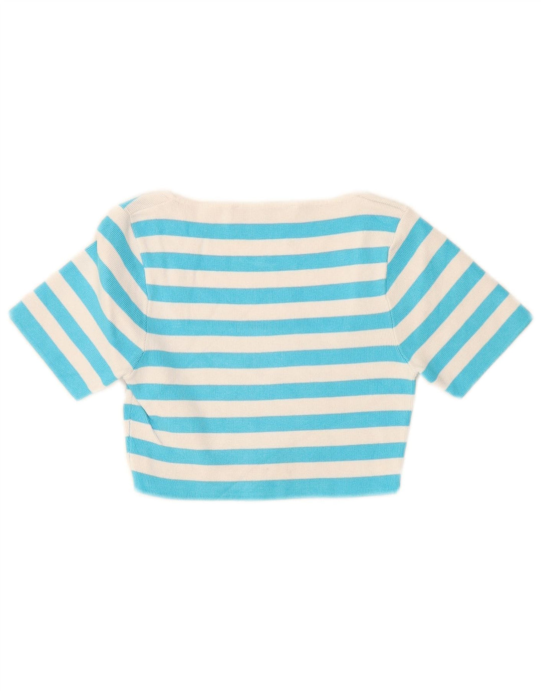 Top corto da donna Zara UK 8 piccolo in viscosa a righe blu