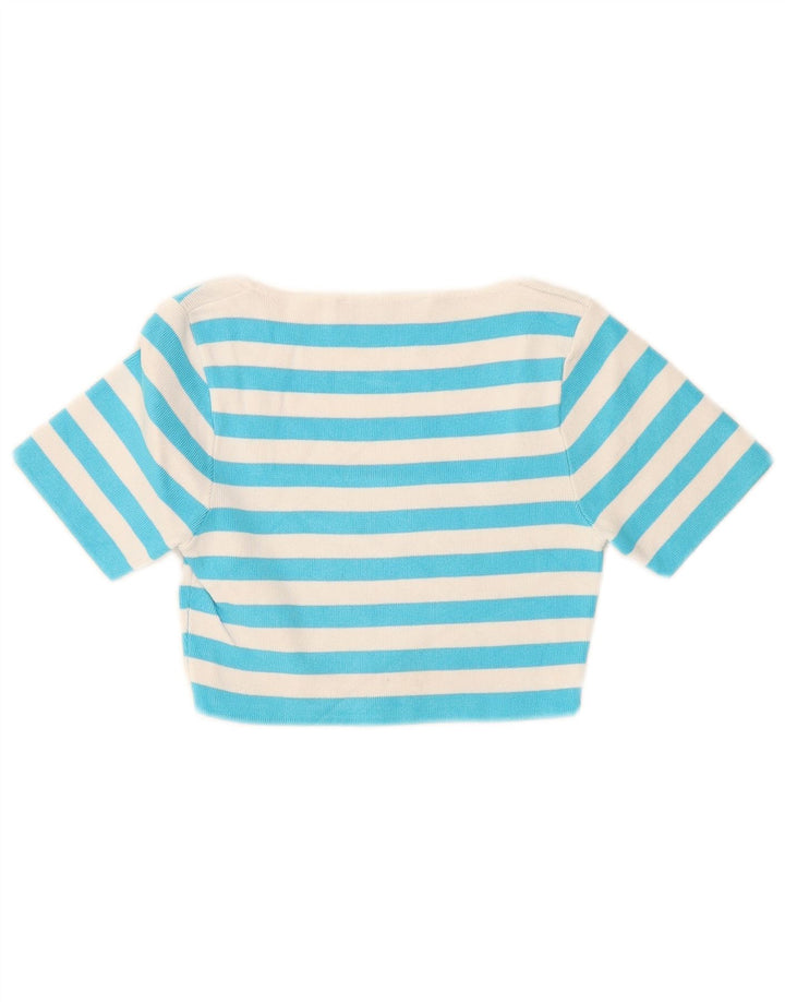 Top corto da donna Zara UK 8 piccolo in viscosa a righe blu