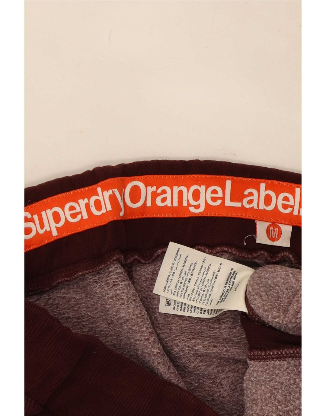 Pantaloncini sportivi da uomo Superdry in cotone bordeaux medio