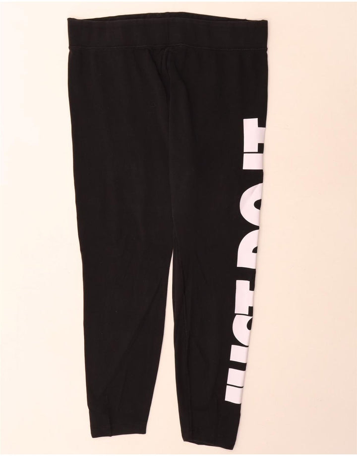 Leggings grafici da donna Nike UK 20 2XL cotone nero