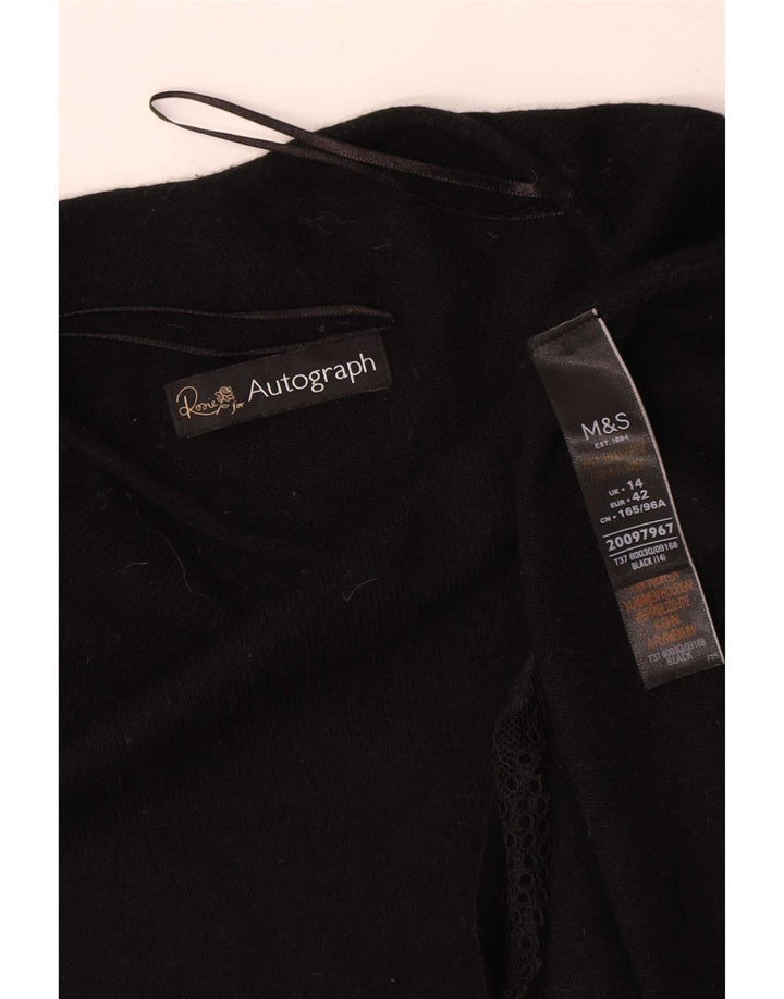 Maglione maglione a collo alto da donna Marks & Spencer UK 14 grande nero