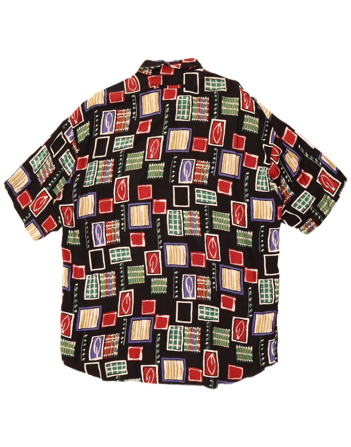 Camicia a maniche corte da uomo Haupt XL Nera geometrica