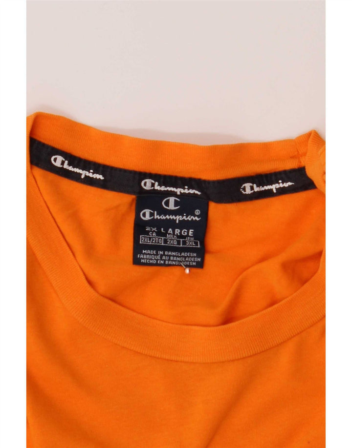T-shirt grafica da uomo Champion Top 2XL cotone arancione
