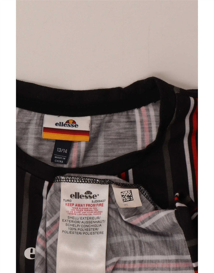 Maglietta Ellesse per ragazzi 13-14 anni in poliestere a righe nere