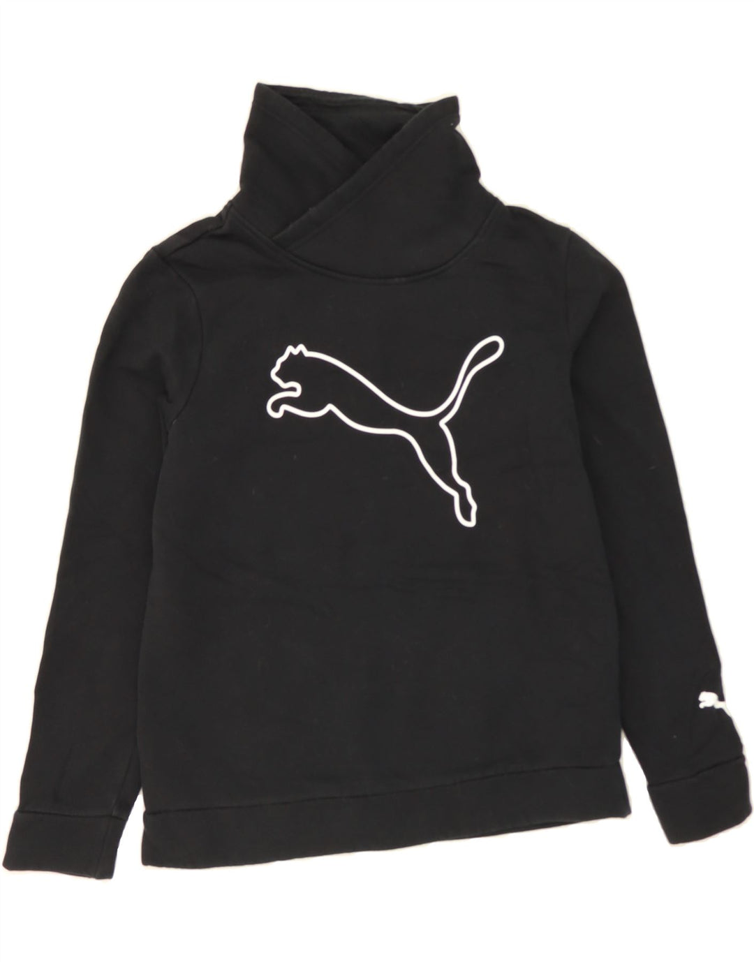 PUMA Womens Graphic Sweatshirt Jumper UK 10 Small Black Cotton Vintage Puma and Second-Hand Puma from Messina Hembry 