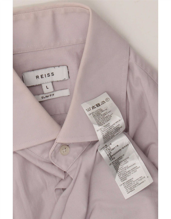Camicia Reiss Slim Fit da uomo grande in cotone viola
