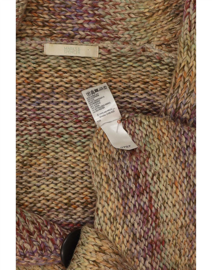 Maglione cardigan da donna Marks & Spencer UK 12 medio a righe multicolore