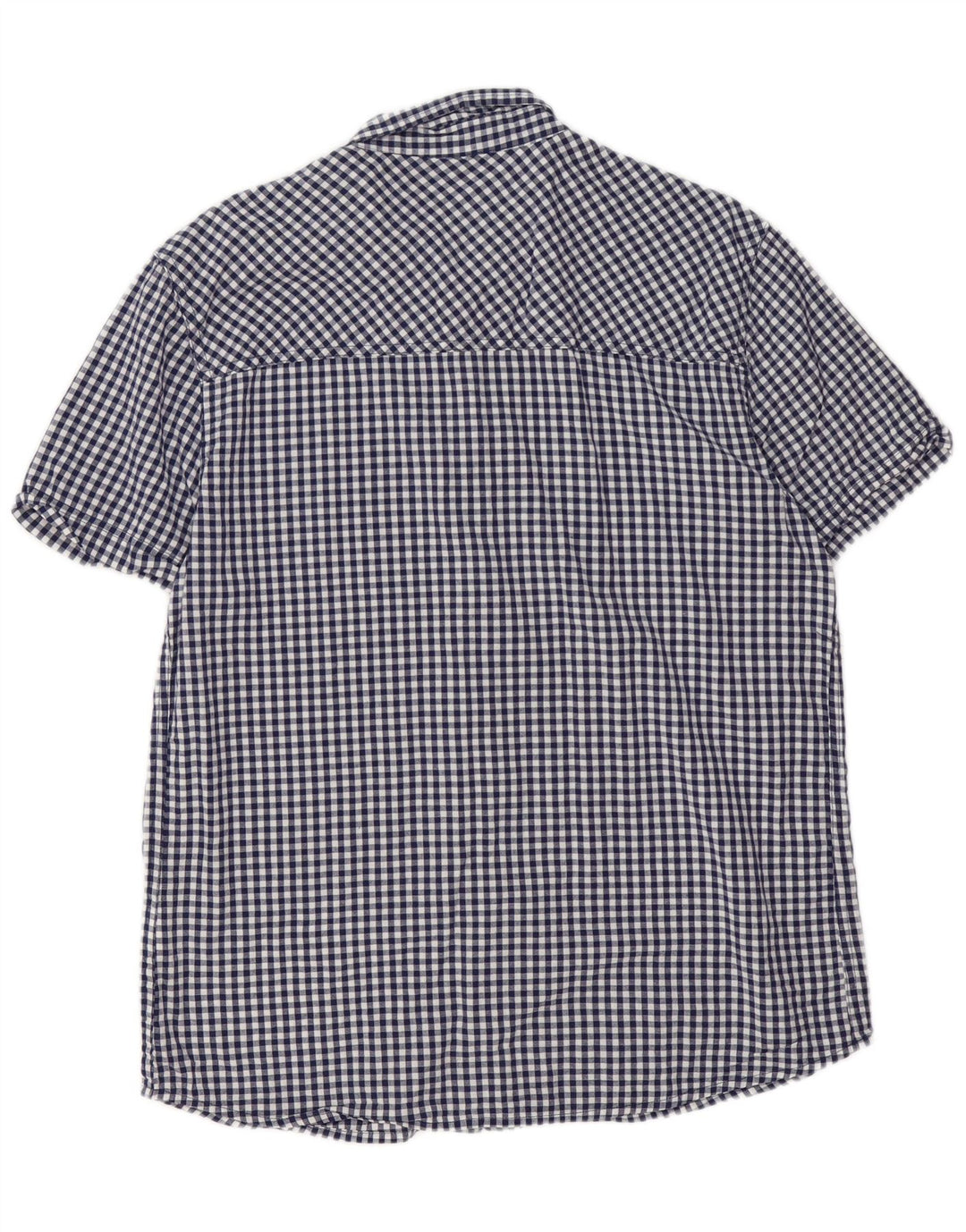 Camicia a maniche corte da uomo Mountain Warehouse Large in cotone a quadretti blu navy
