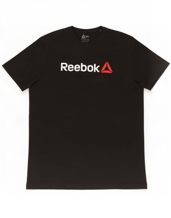 T-shirt grafica da uomo Reebok Top 2XL in cotone nero