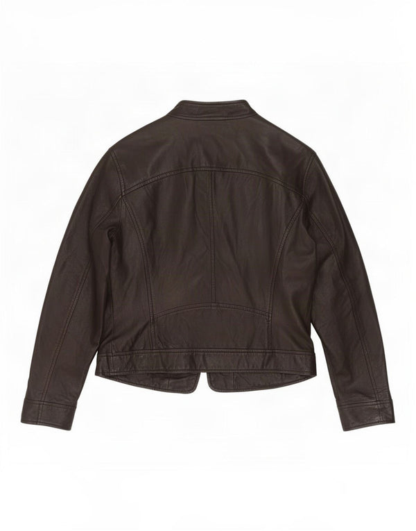 Giacca da motociclista in pelle da donna BVS EU 48 2XL Nera