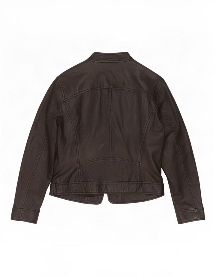 Giacca da motociclista in pelle da donna BVS EU 48 2XL Nera