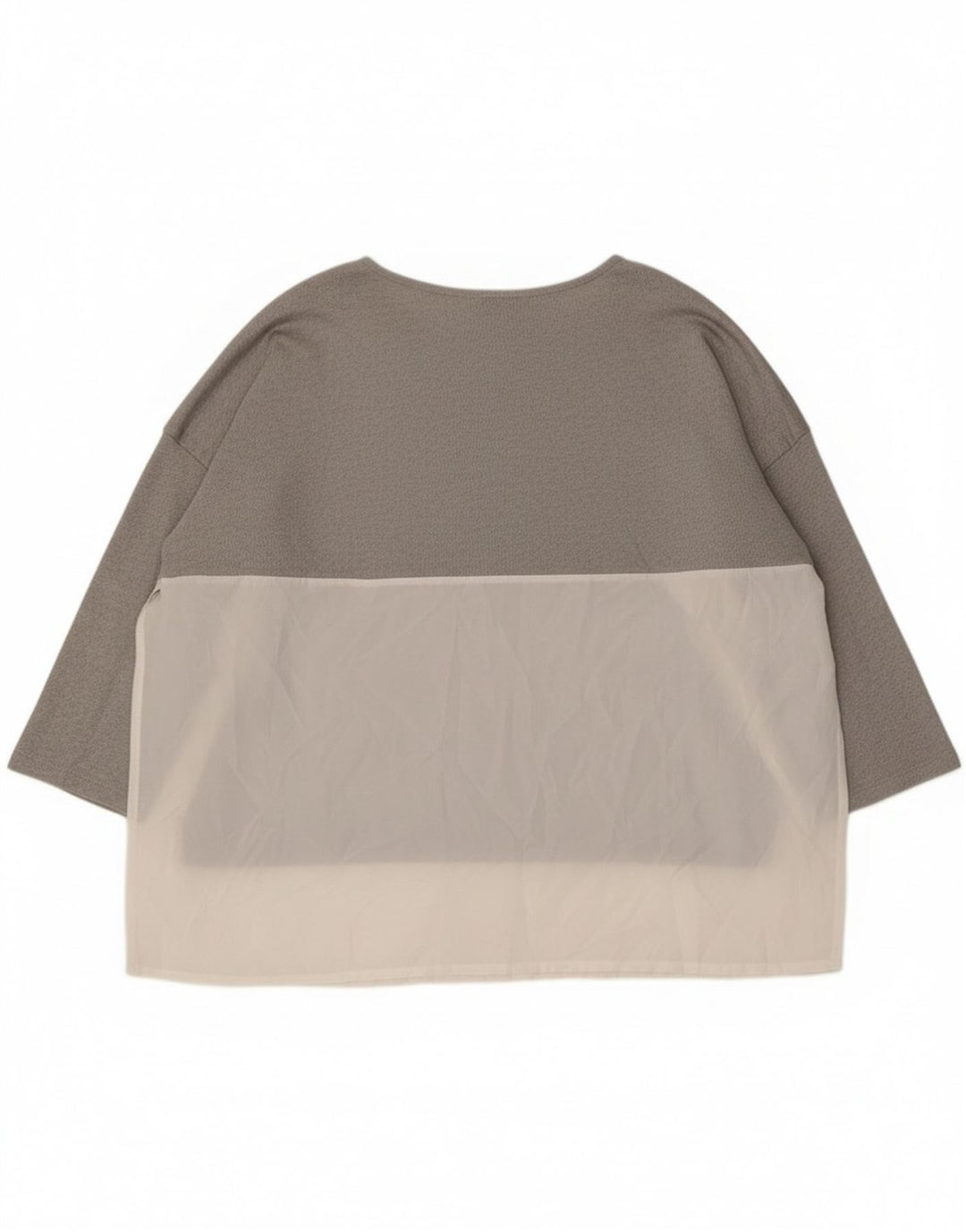 Top Zara da donna oversize con maniche a 3/4 UK 14 Colorblock grigio medio