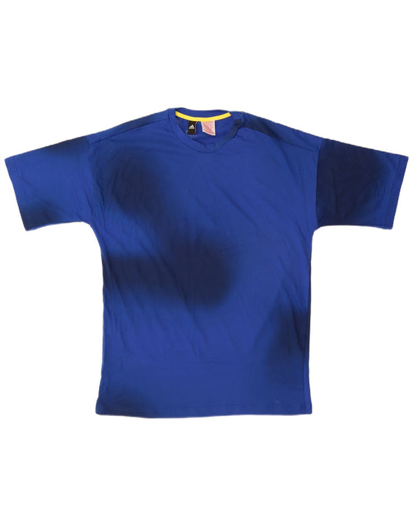 T-shirt grafica da ragazzo Adidas Top 13-14 anni in cotone tie dye blu