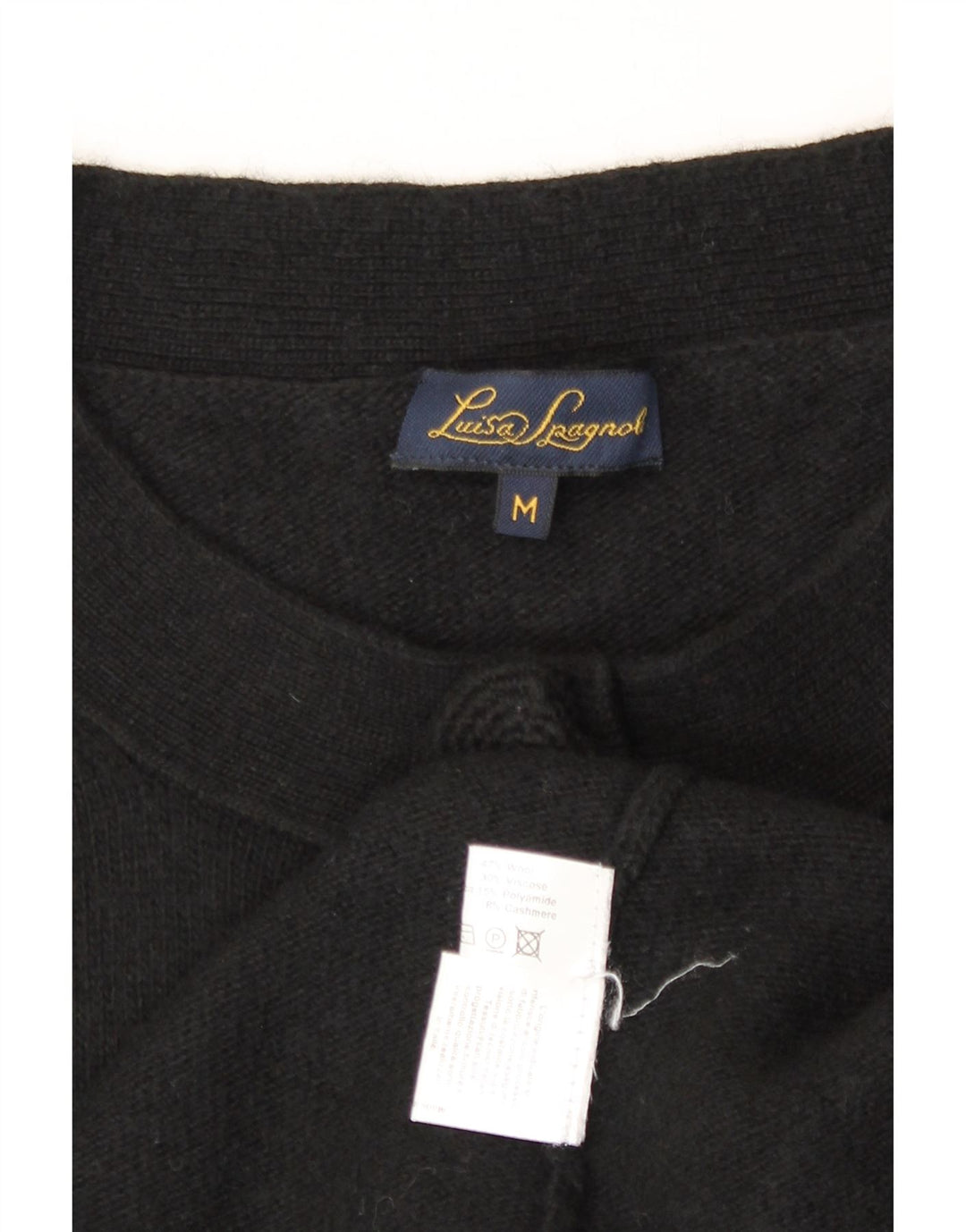 Maglione cardigan da donna Luisa Spagnoli UK 14 lana nera media