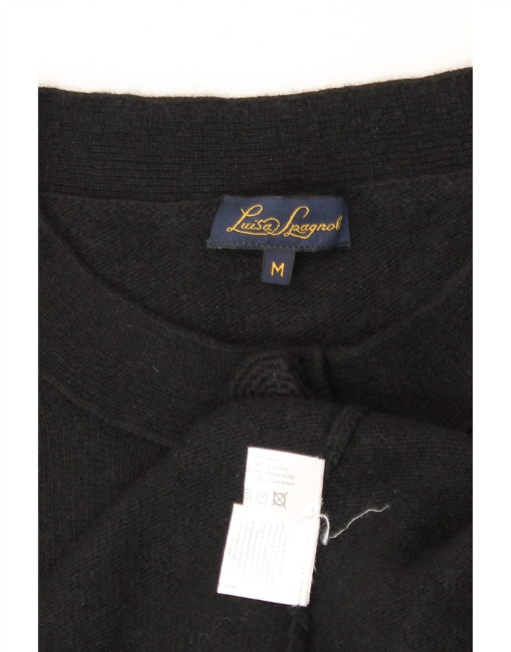 Maglione cardigan da donna Luisa Spagnoli UK 14 lana nera media