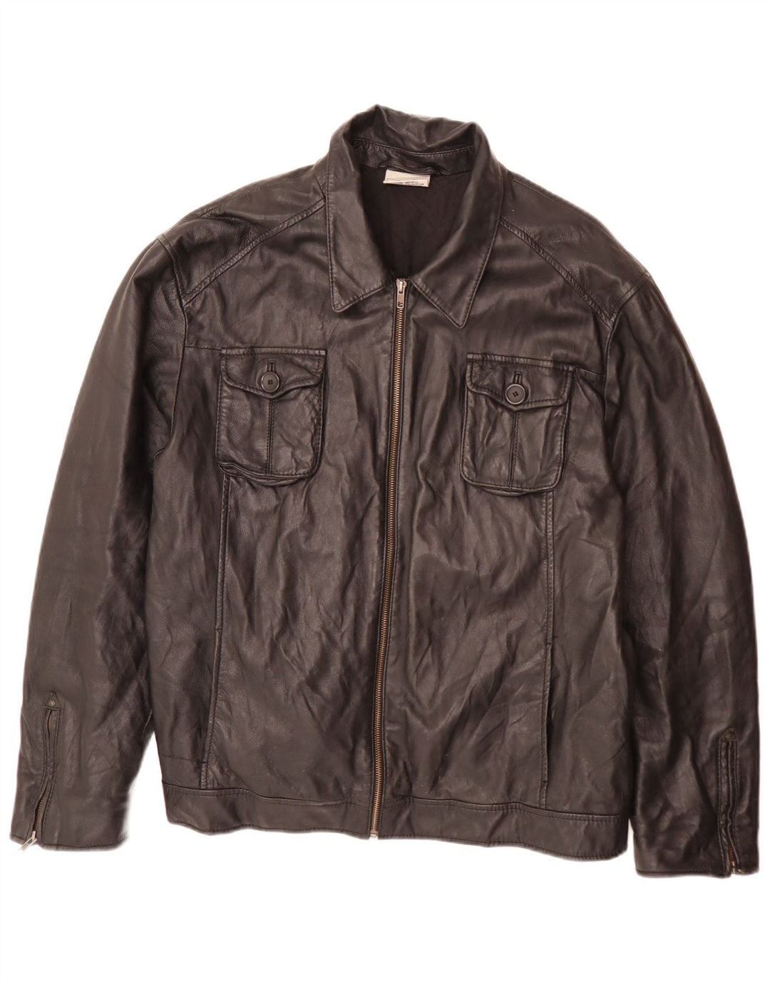 Giacca in pelle da uomo In Extenso UK 44 2XL Nera