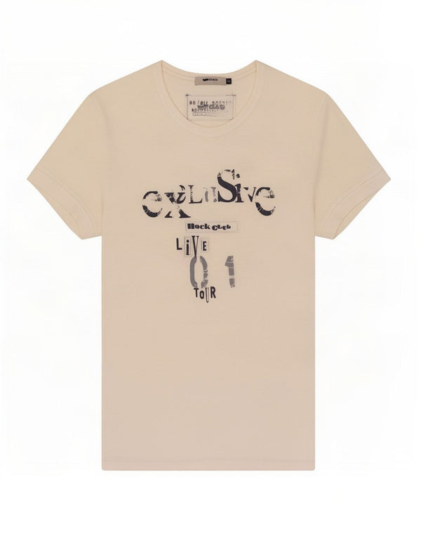 T-shirt grafica da uomo Gas Top piccola bianca