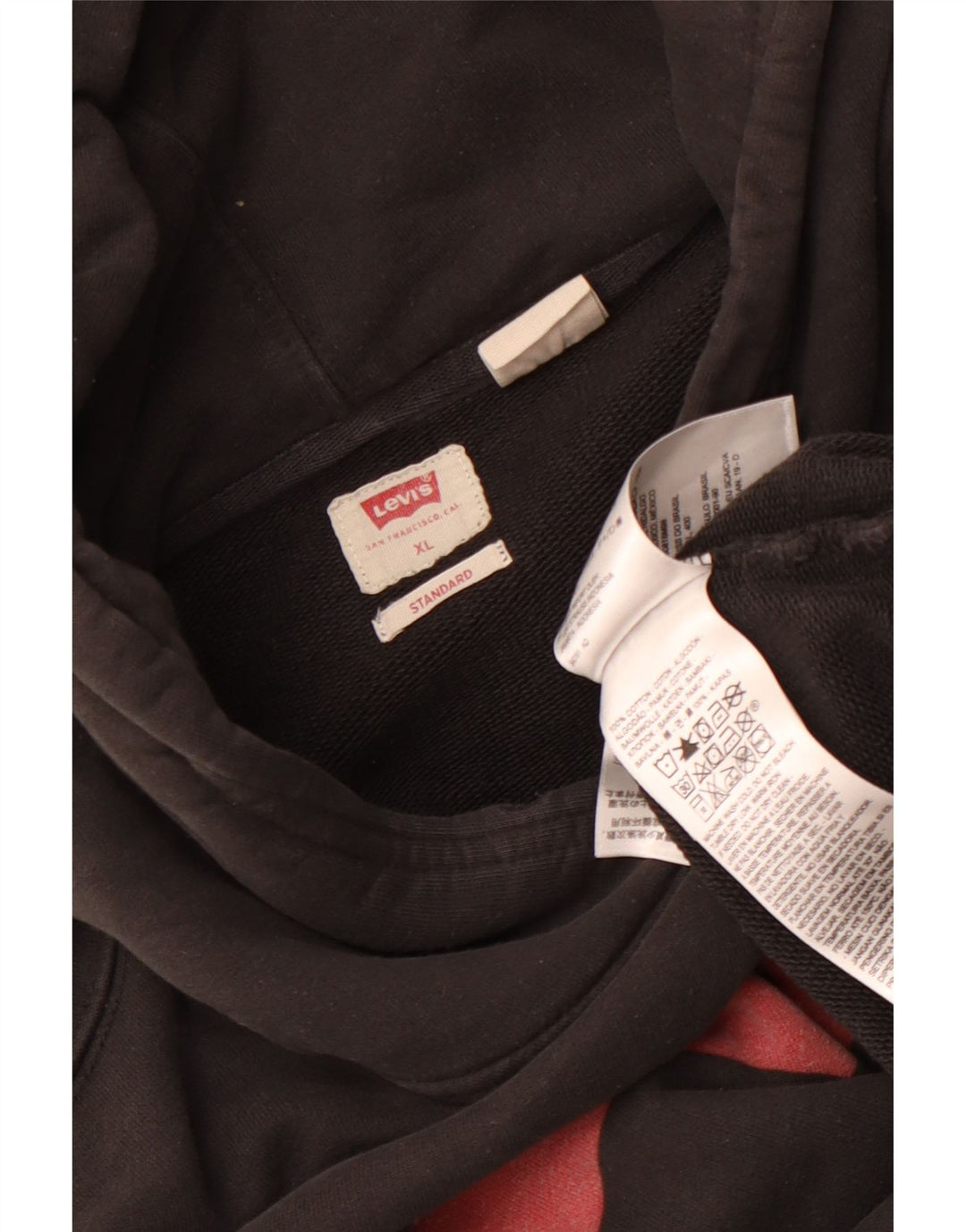 Maglione con cappuccio grafico standard da uomo Levi's XL in cotone nero