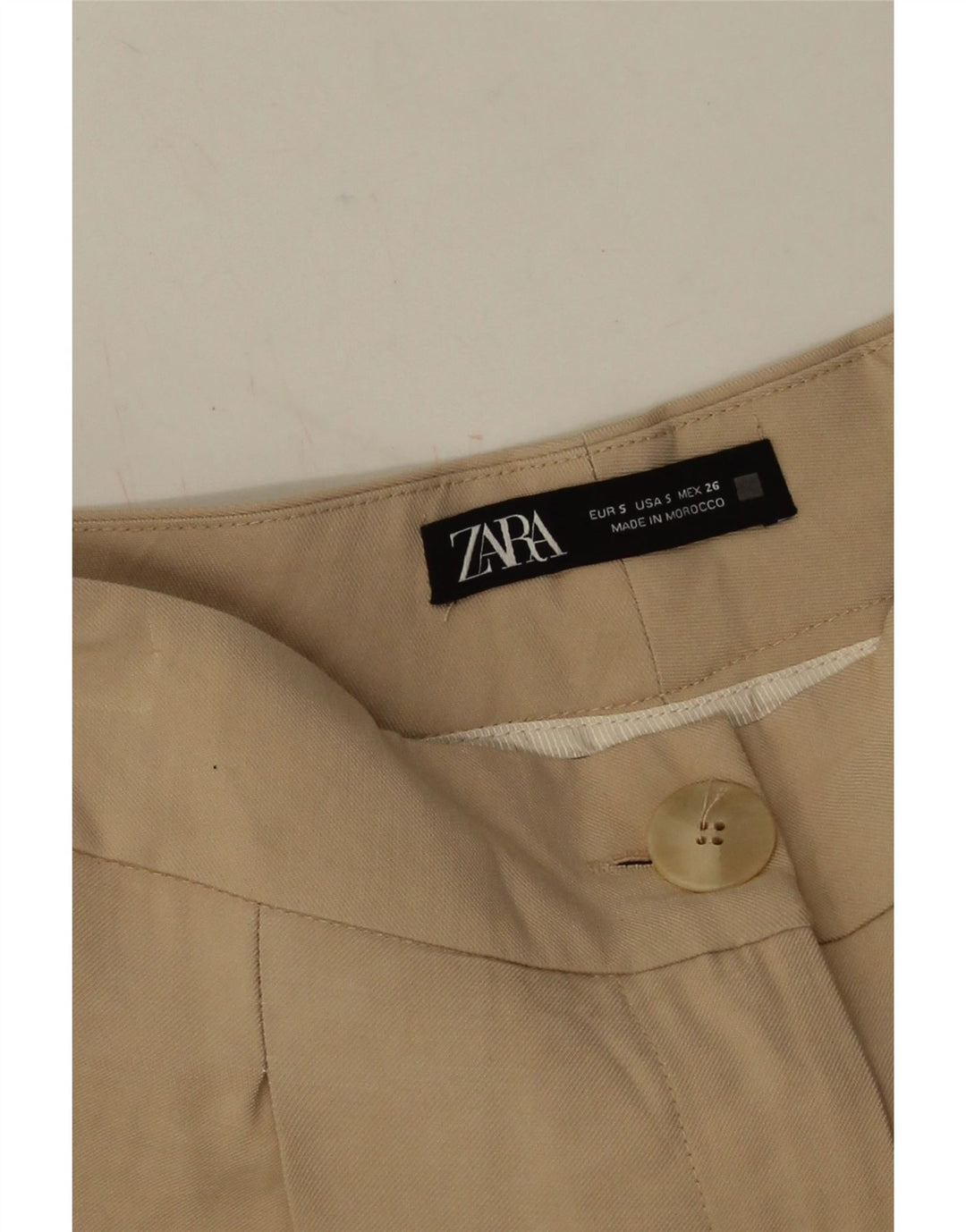 Pantaloni corti con pegging da donna Zara piccoli W26 L25 viscosa beige