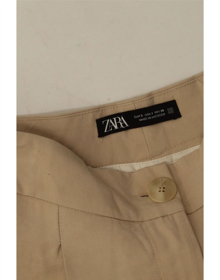 Pantaloni corti con pegging da donna Zara piccoli W26 L25 viscosa beige