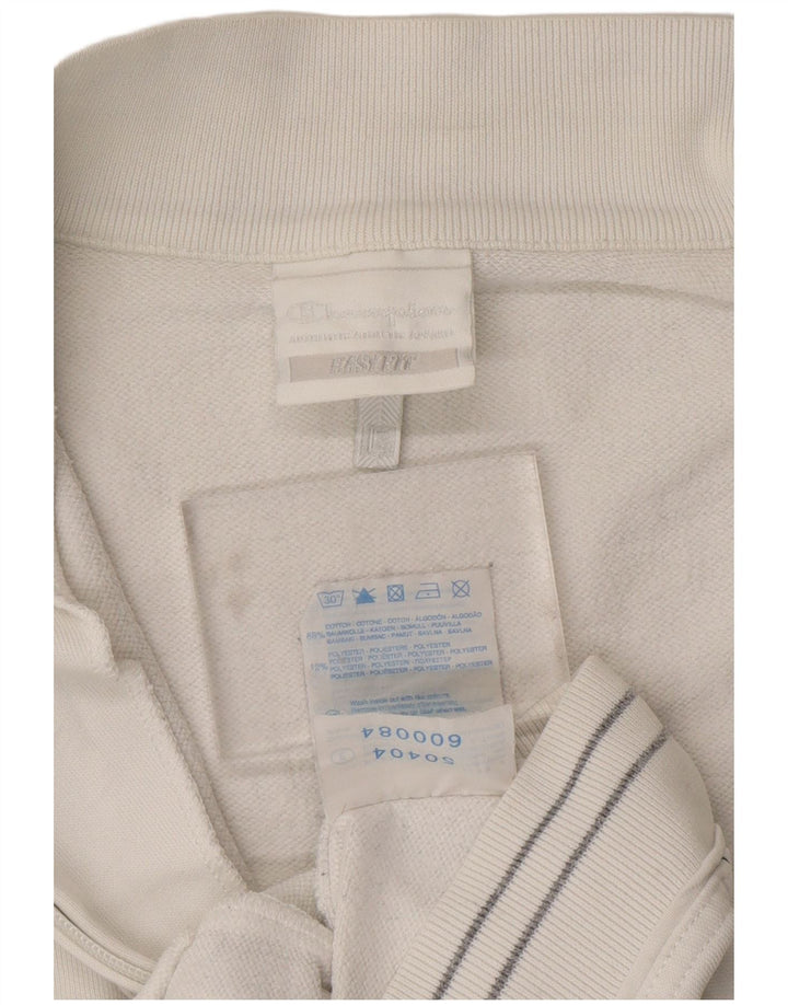 CHAMPION Giacca da tuta da donna Easy Fit UK 16 Large in cotone bianco