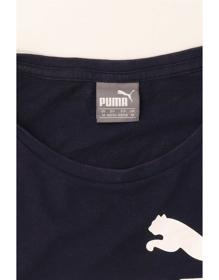 T-shirt grafica da uomo Puma Top in cotone blu navy medio