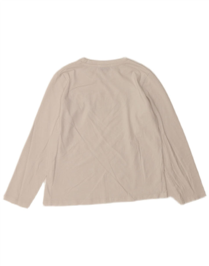 Top grafico da donna Gaelle manica lunga UK 6 XS Bianco