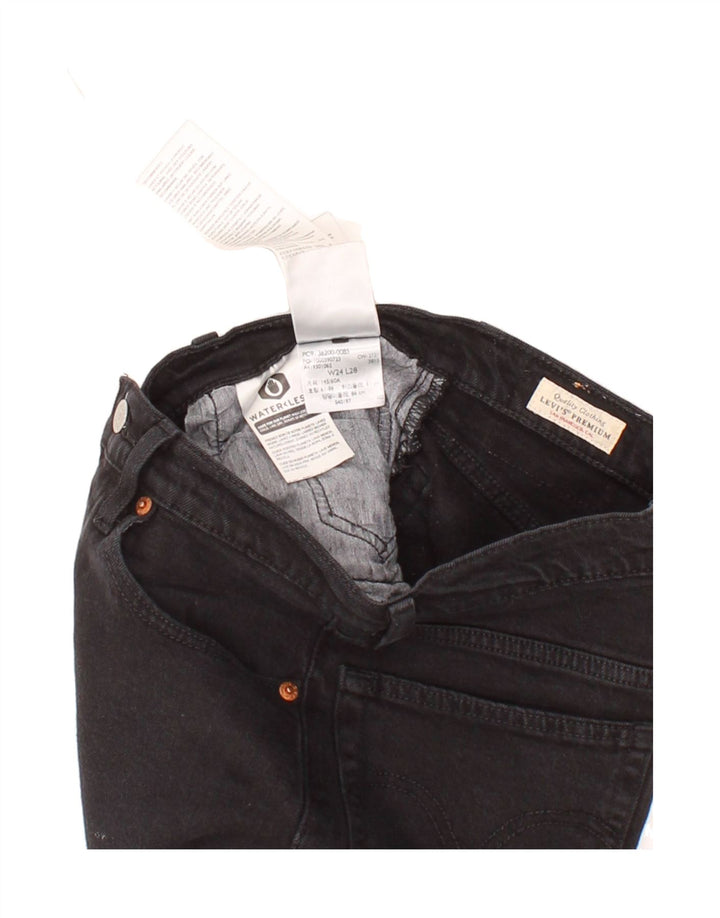 LEVI'S Womens Slim Jeans W24 L28  Black Cotton Vintage Levi's and Second-Hand Levi's from Messina Hembry 